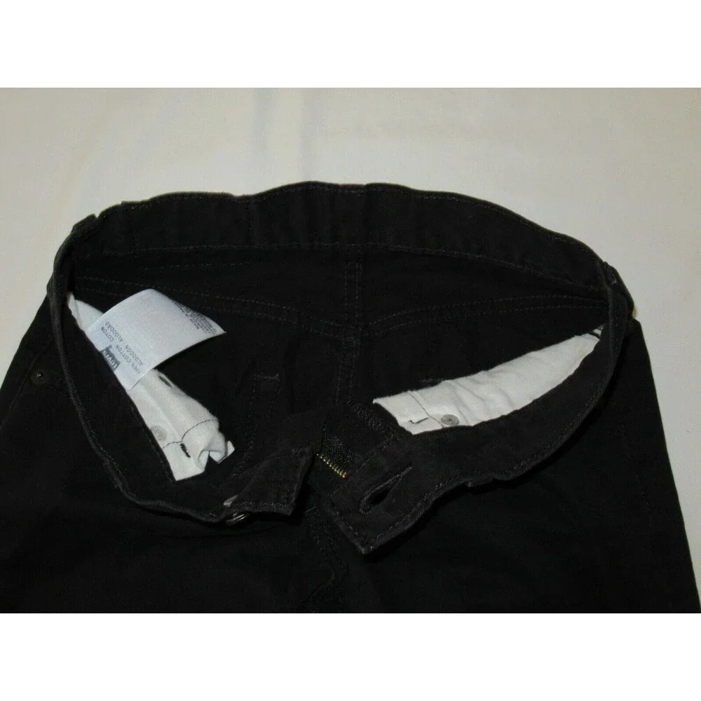 Boys Levis 505 Straight Black Denim Jeans Size 10 Reg Short! Brushed Cotton Warm